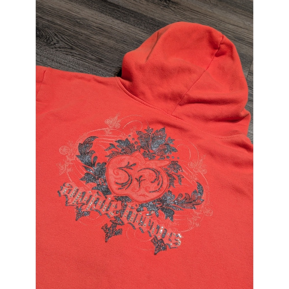 Apple Bottoms Hoodie‎ Full Zip Graphic Print Sequins Women's Sz 3X